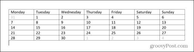 How to Make a Calendar in Word - 90