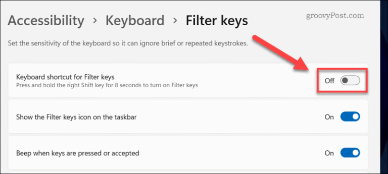 How To Turn Off Filter Keys On Windows