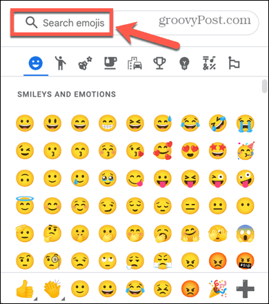 google docs emoji list