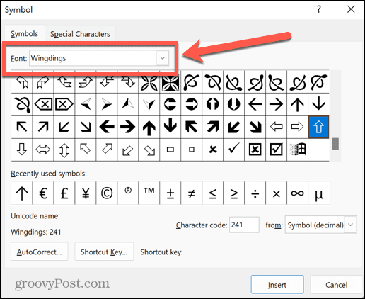How to Type Arrows in Word - 91