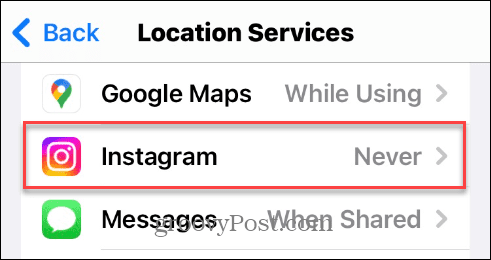 Enable or Disable Your Location on Instagram