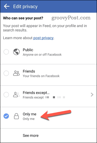 Change album privacy level on Facebook