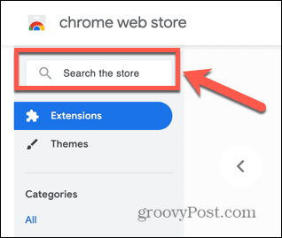 chrome store search