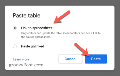 How to Insert Google Sheets into Google Docs - 77