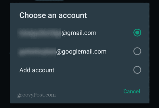 whatsapp elegir cuenta gmail