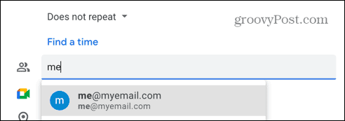 google calendar suggested email