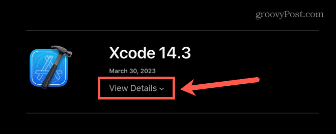 xcode view details