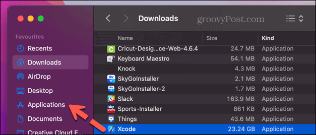 drag xcode to applications folder
