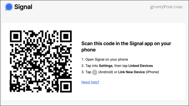 signal qr code