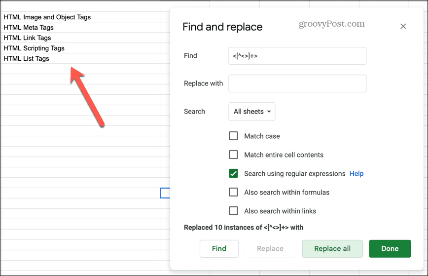 How to Remove HTML Tags in Google Sheets - 43