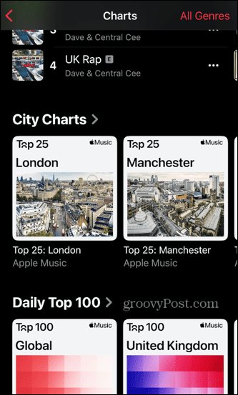 apple music charts local cities
