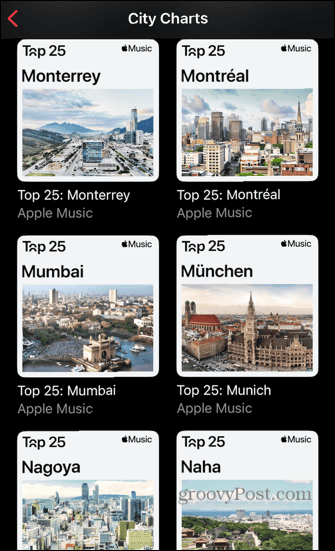 apple music charts cities by name