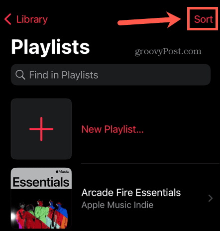 apple music sort playlists