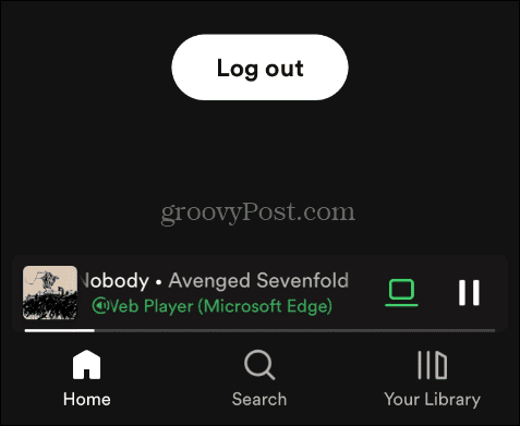 spotify log out button