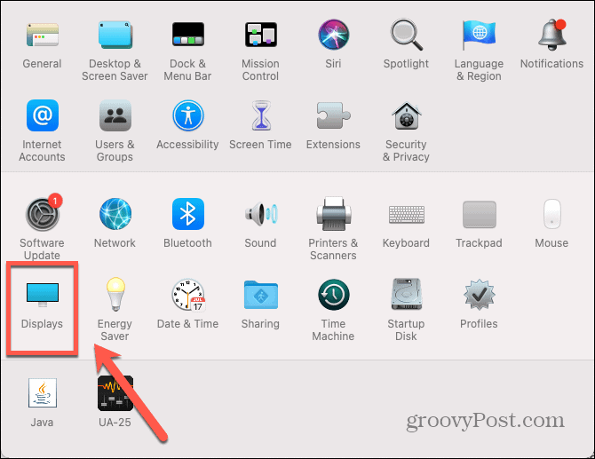 mac displays icon