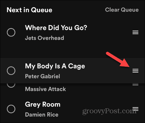move songs spotify queue mobile