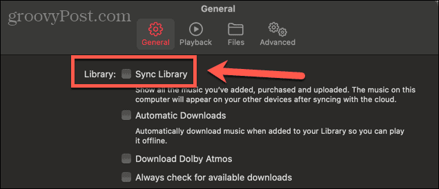 apple music sync checkbox mac