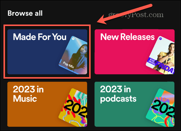spotify made for you