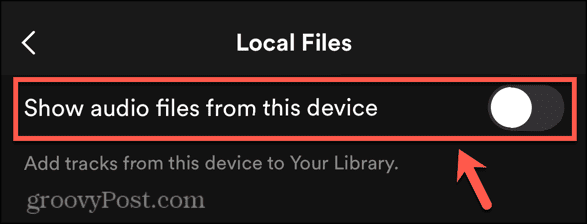 Lokale Spotify-Dateien ausschalten
