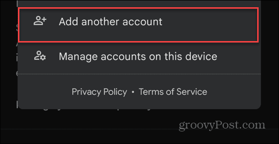 add another google account