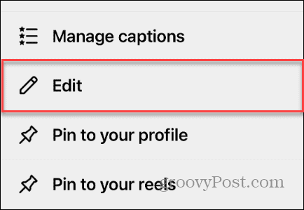 edit option menu