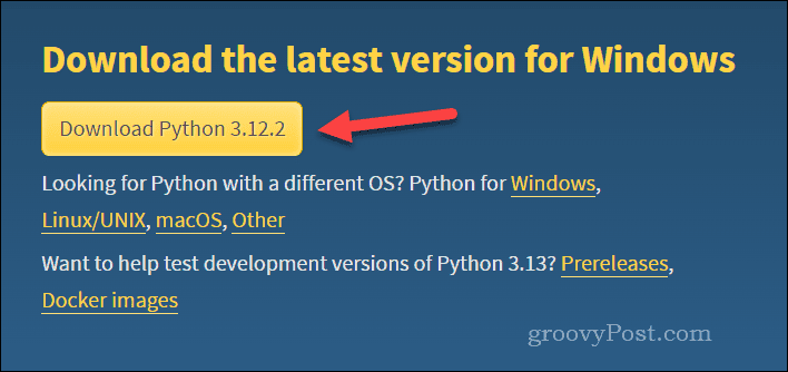 Download Python for Windows 11