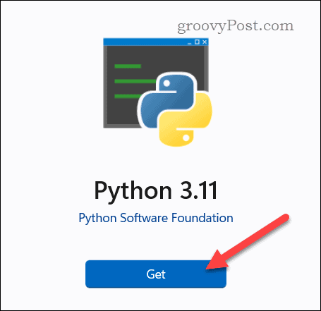Installing Python via the Microsoft Store