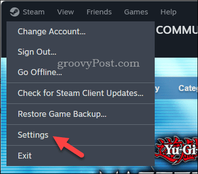 Open Steam settings