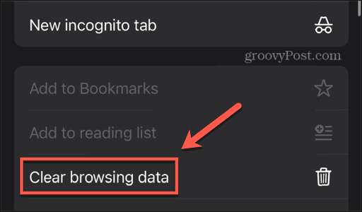 chrome clear browsing data mobile