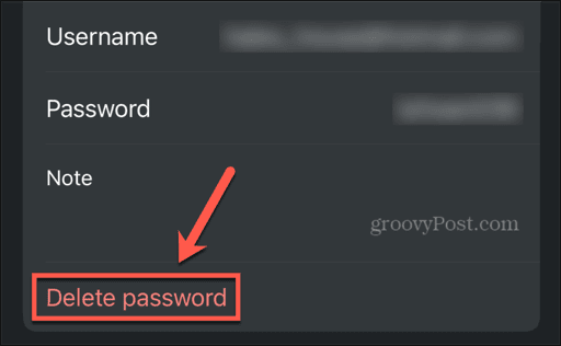 chrome delete password mobile