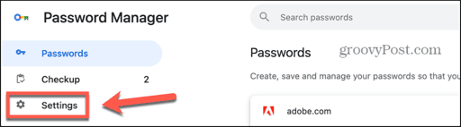 chrome google password manager settings