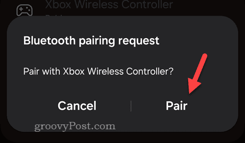 Pairing an Xbox controller to an Android device