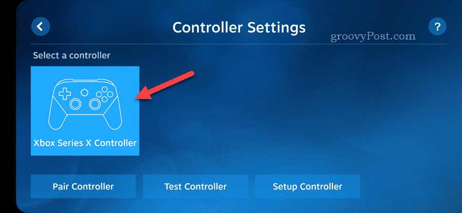 Controller settings for the Android Steam Link app