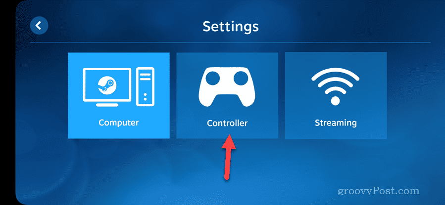 Open the Steam Link controller settings on Android