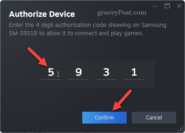 Authorizing a Steam Link device