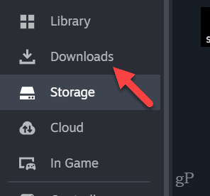 Downloads tab in Steam settings