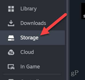 Storage settings on Steam