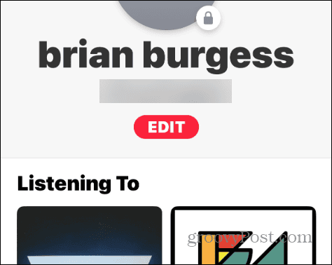apple music profile edit button