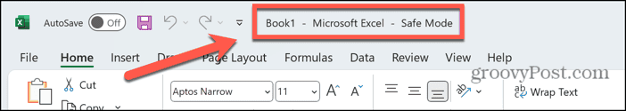 Excel läuft im abgesicherten Modus