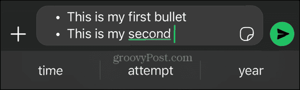 whatsapp second bullet text