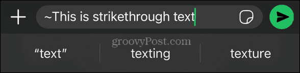whatsapp tilde to change font style to strikethrough text