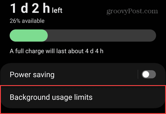 Background usage limits