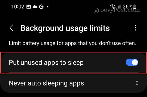 put unused apps to sleep