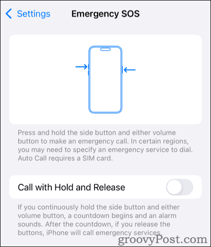 iOS-Einstellungen - Notruf SOS
