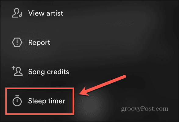 spotify sleep timer