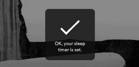 spotify sleep timer confirmation