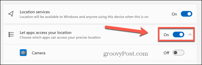 windows 11 app location access toggle