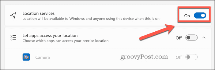 windows 11 location services toggle