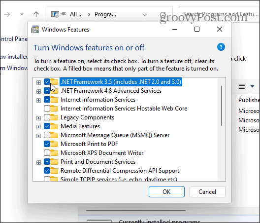 How to Enable  NET Framework 2 0 and 3 5 in Windows 11 - 52